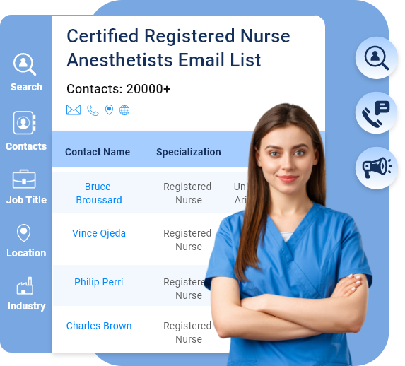Certified Registered Nurse Anesthetists Email List