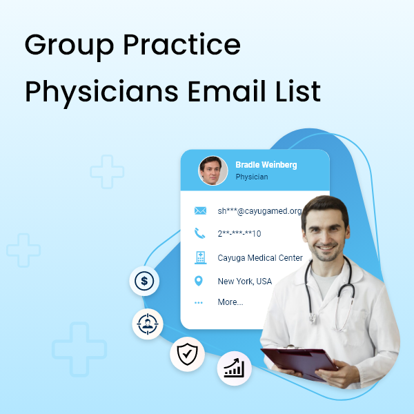 Group practice physicians email data