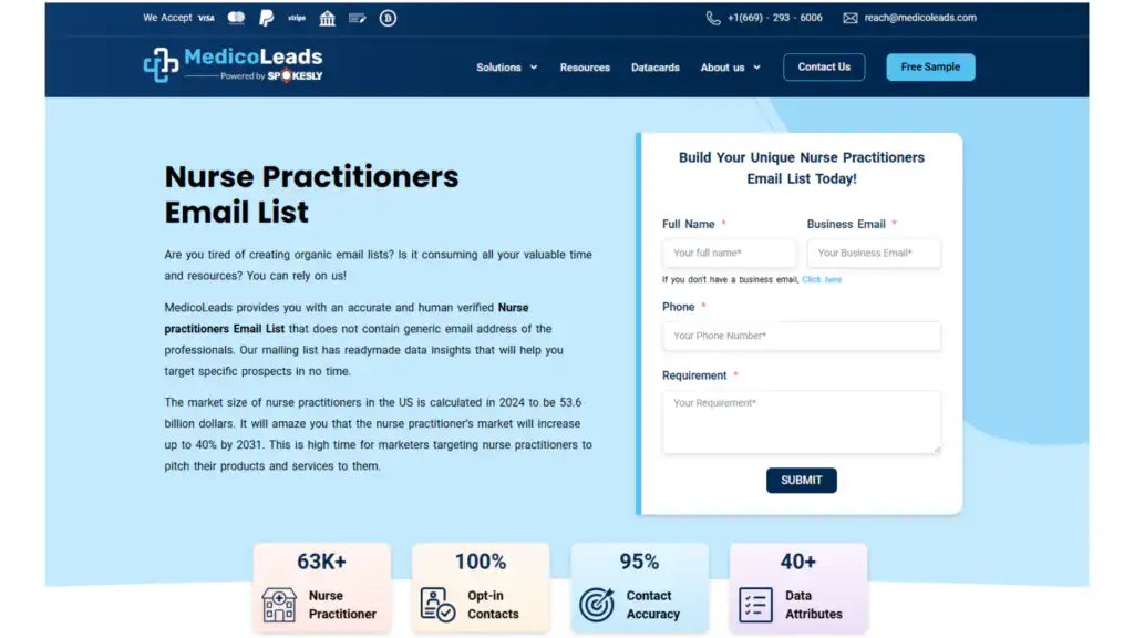 comprehensive Nurse Practitioners Email List
