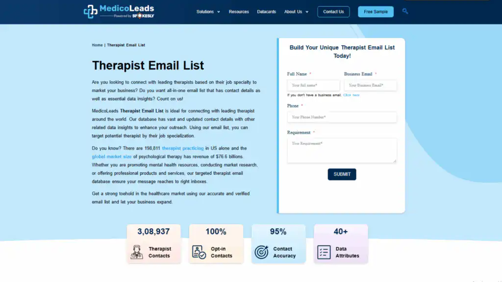 MedicoLeads Therapist Email list