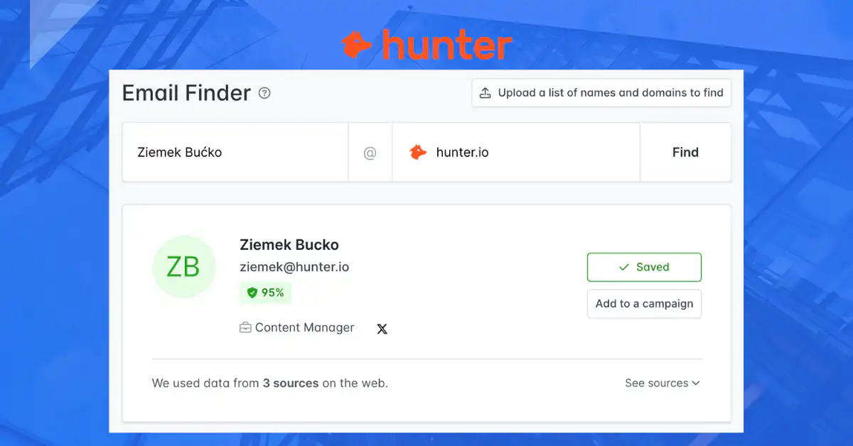 Hunter.io database