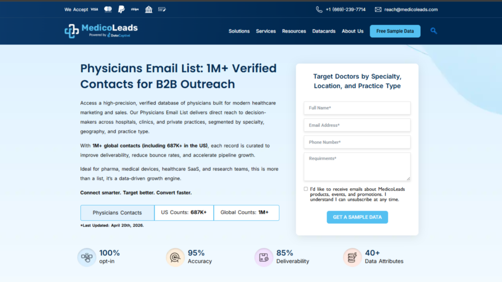 #1 MedicoLeads - Best Overall for Healthcare Targeting