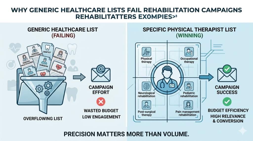Why Generic Healthcare Lists Fail Rehabilitation Campaigns
